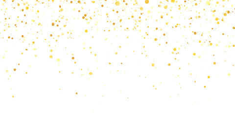Fototapeta na wymiar Yellow gold glitter confetti on white background. Vector