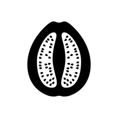 Guava tropical fruit vector glyph icon