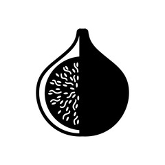Fig tropical fruit vector glyph icon