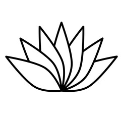 Lotus line art icon illustration. PNG with transparent background