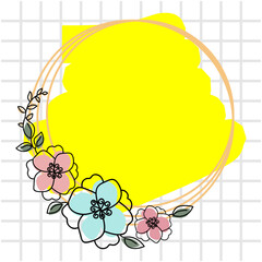 frame wedding invitation with flower watercolor