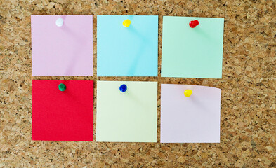 Many reminder notes on cork wood