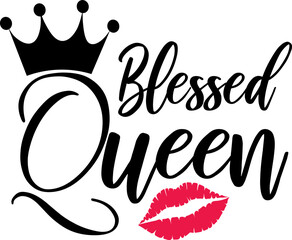 blessed queen  woman t-shirt design 