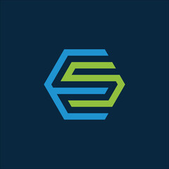 Creative modern Initials ES Hexagon logo vector