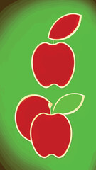 Beautiful vector seamless pattern with apples.