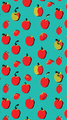 Beautiful vector seamless pattern with apples.