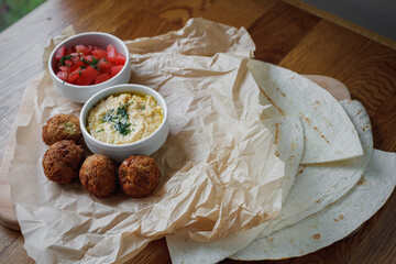 classic falafel with tomato sauce