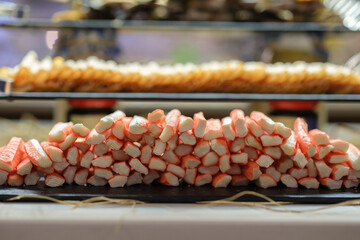 delicious crab sushi at hotel buffet