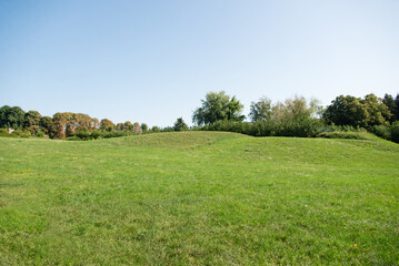 green park, landscape with grass and sky