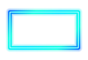 Neon frame, vibrant colored glowing neon frame with transparent background © Gexam