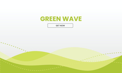 minimalist green wave background template
