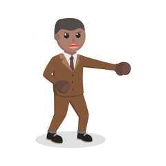 businessman african boxing design character on white background