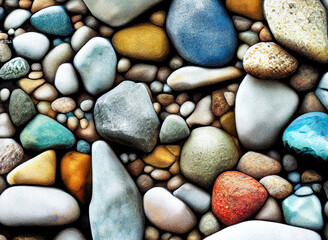 Small stone texture for background. abstract background with round pebble stones. stone wall...