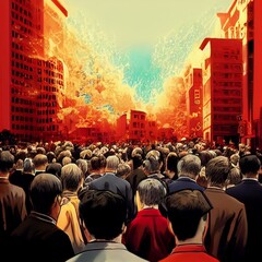 Obraz na płótnie Canvas A 3D Illustration of a chaotic changing world