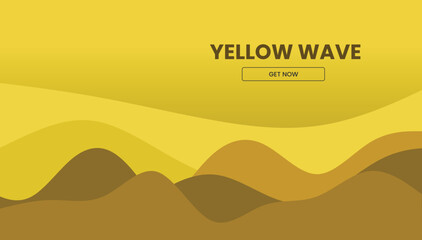 illustration yellow wave landscape background