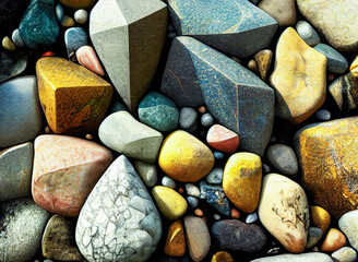 Small stone texture for background. abstract background with round pebble stones. stone wall...