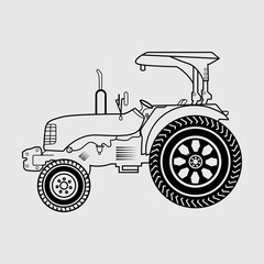 Tractor Outline SVG Cut File, Farm Tractor Svg, Farming Svg, Farm Life Svg, Farm Transportation Svg, Vintage Tractor Svg,
