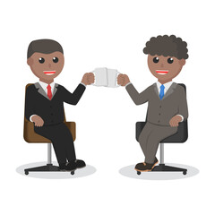 businessman african coffee cheers design character on white background