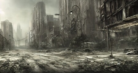 Fototapeta premium After the third world war, aftermath, inspiration, concept art