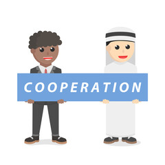 businessman african cooperation entrepreneur design character on white background