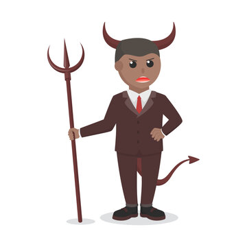 businessman african demon red entrepreneur design character on white background
