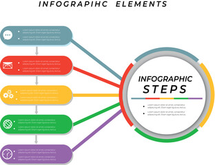 Tree steps modern business infographic template design
