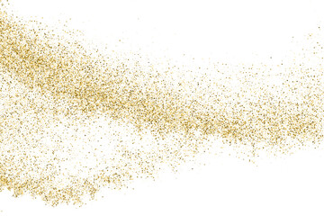 Gold Glitter Texture Isolated On White. Goldish Color Sequins. Celebratory Background. Golden Explosion Of Confetti. Vector Illustration, Eps 10.