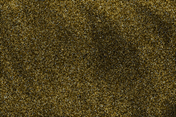 Gold Glitter Halftone Dotted Backdrop. Abstract Circular Retro Pattern. Pop Art Style Background. Golden Explosion Of Confetti. Digitally Generated Image. Vector Illustration, Eps 10.  