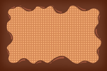 Chocolate with Waffle Background
