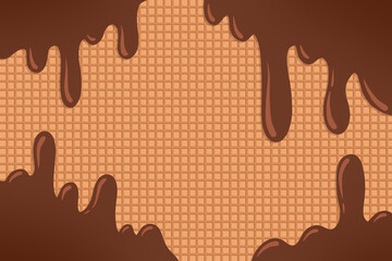 Chocolate with Waffle Background
