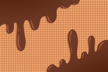 Background Waffle with Chocolate 
