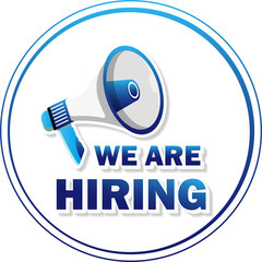 we are hiring job vacancy recruitment hire employee social media post template modern minimalist megaphone