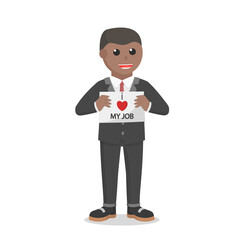businessman african love their jobs design character on white background