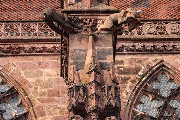 Blickfang am Freiburger Münster; Wasserspeier am Strebewerk (Südfassade)