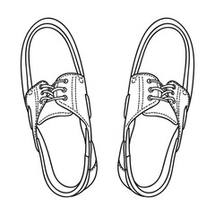 Hand drawn boat shoes. Doodle vector illustration.