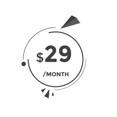29 dollar price tag. 29$ dollar USD price symbol. price 29 Dollar sale banner in USD. Business or shopping promotion marketing concept
