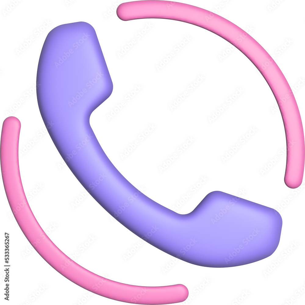 Poster 3d rendering phone call icon. illustration with shadow isolated on white.