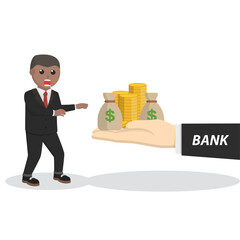 businessman african get a bank loan design character on white background