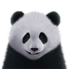 Baby panda bear cute illustrated portrait isolated on a while background © roundthecorner