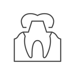 Tooth crown line outline icon