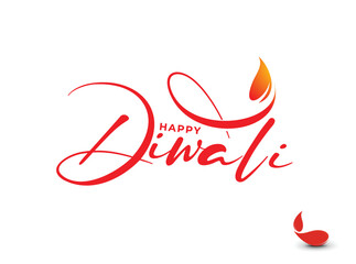Happy Diwali text design. Abstract vector illustration.