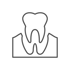 Tooth removal line outline icon