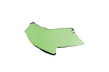 shard of green glass isolated on a white background