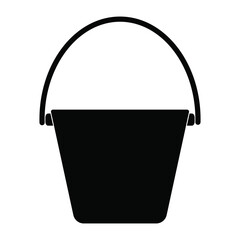 bucket silhouette style icon design, Cleaning service wash home hygiene equipment domestic interior housework and housekeeping theme Vector illustration