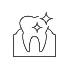 Dental cleaning line outline icon