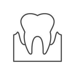 Loose tooth line outline icon