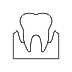 Loose tooth line outline icon
