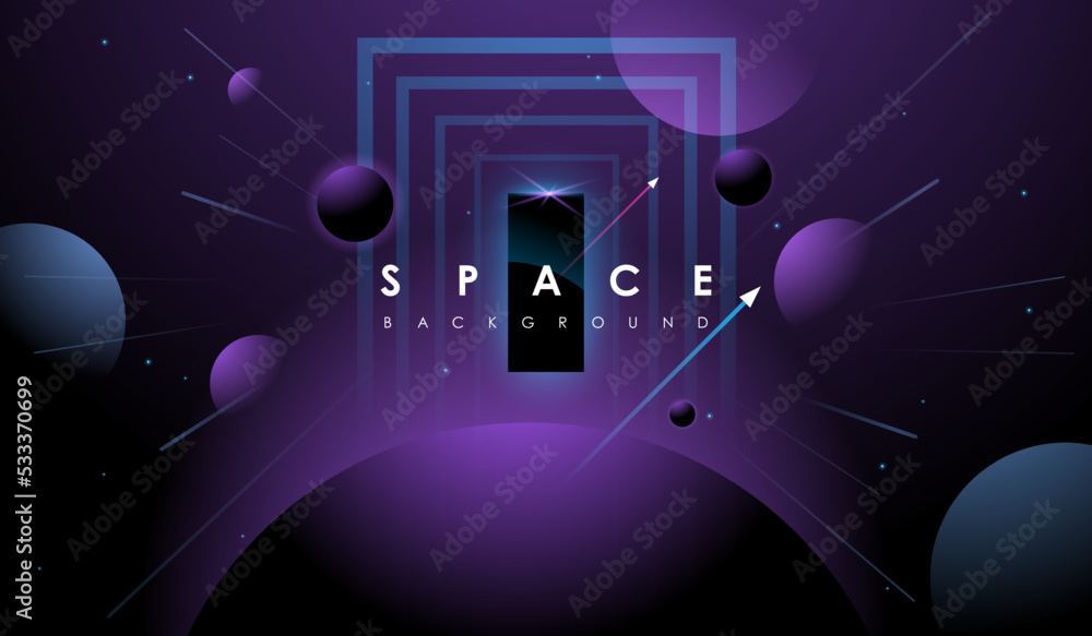 Poster vector universe background for presentation design. brochure template with space elements.