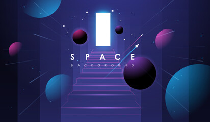Vector Universe background for presentation design. Brochure template with space elements. © Andrew Derr