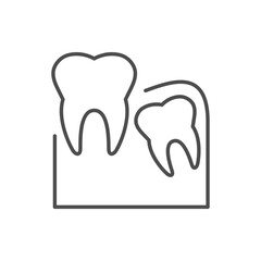 Wisdom tooth line outline icon